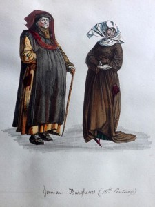 Средневековые костюмы Зап.Европы Картинки 1860-х годов.