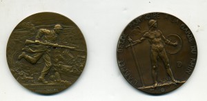 Две настольные медали Бельгия Первая мировая