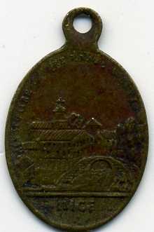 Медальон с Божьей Матерью и видом города Ницца