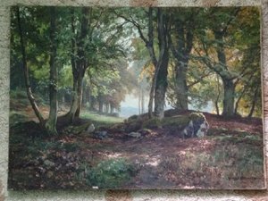 Heinrich Bohmer 1852-1930 картина лесной пейзаж Германия