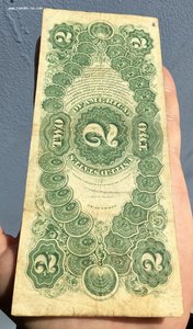 Бона 2 доллара 1917 год. США. СОСТОЯНИЕ