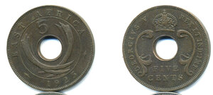 Британская Восточная Африка 5 центов, 1925