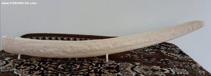Бивень моржа, резьба, 73 см.