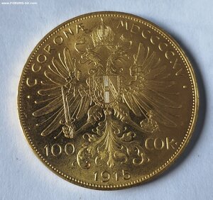 100 крон 1915 золото 33,8 грамм