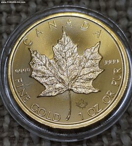 50 долларов кленовый лист Канада золото 31,1 грамм