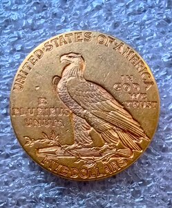 5 долларов 1915 год. США, Индеец.