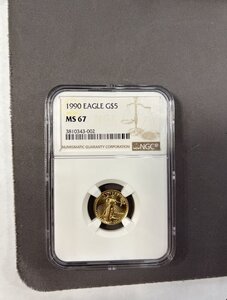 5 $ 1990 слаб (MS67)NGC
