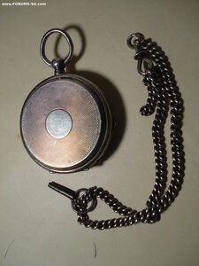 часы TOBIAS, серебро, ключевка, с цепочкой