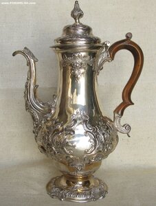 17 век!!! Кофейник, серебро 925 проба, Англия, Лондон, 1691г