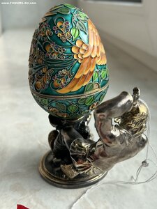 Яйцо-шкатулка Жар-птица СЕРЕБРО 925 эмаль Русские самоцветы